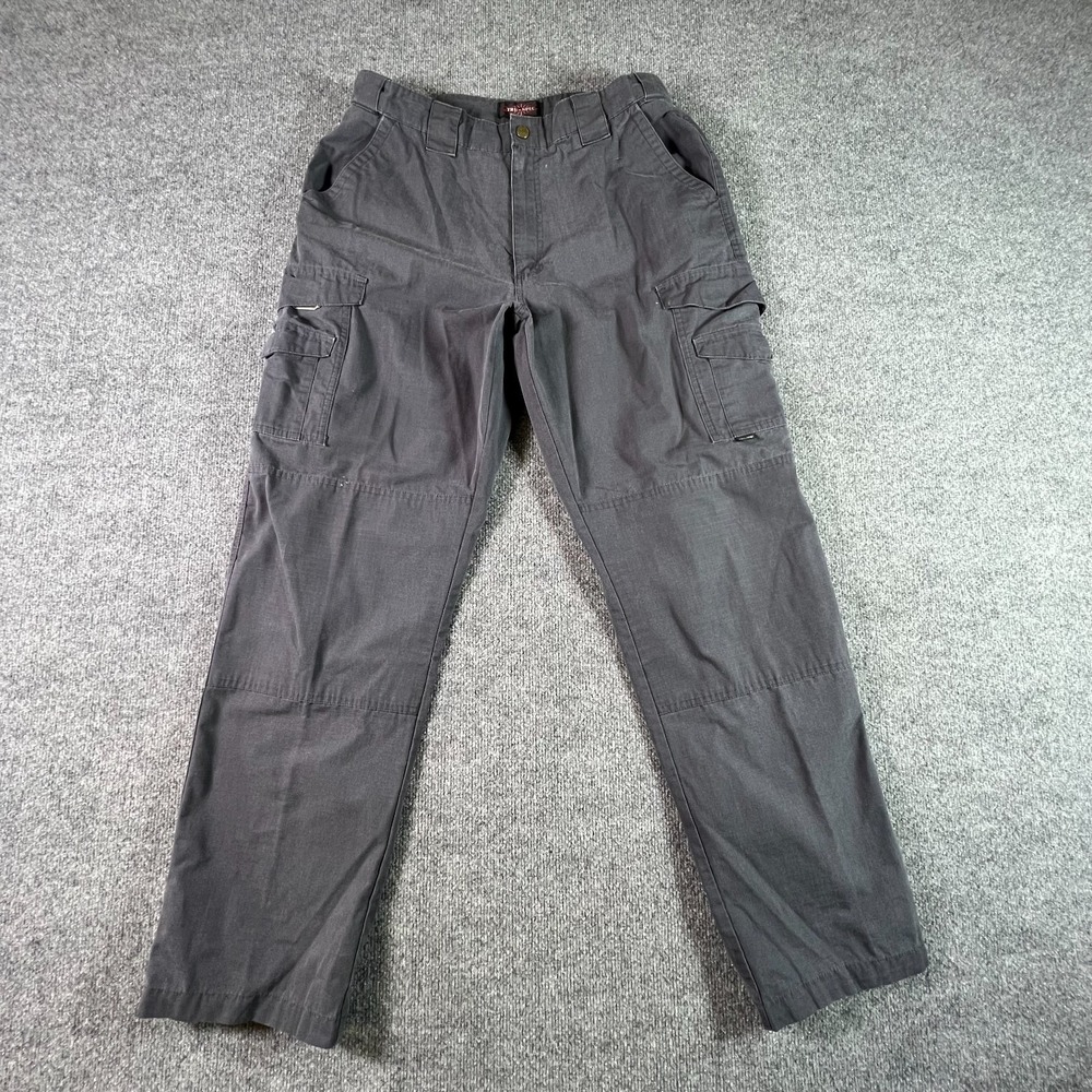 Tru-Spec Cargo Pants Men's 36x34 Gray Flat Front Ripstop Utility Military Combat